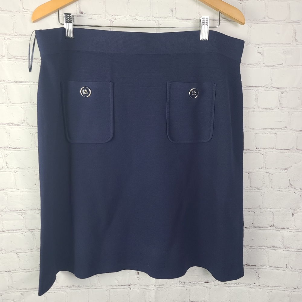 Tommy Hilfiger Knit Skirt. Navy Blue Sz XL